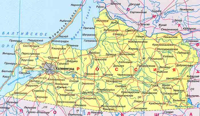 Карта Г Калининград